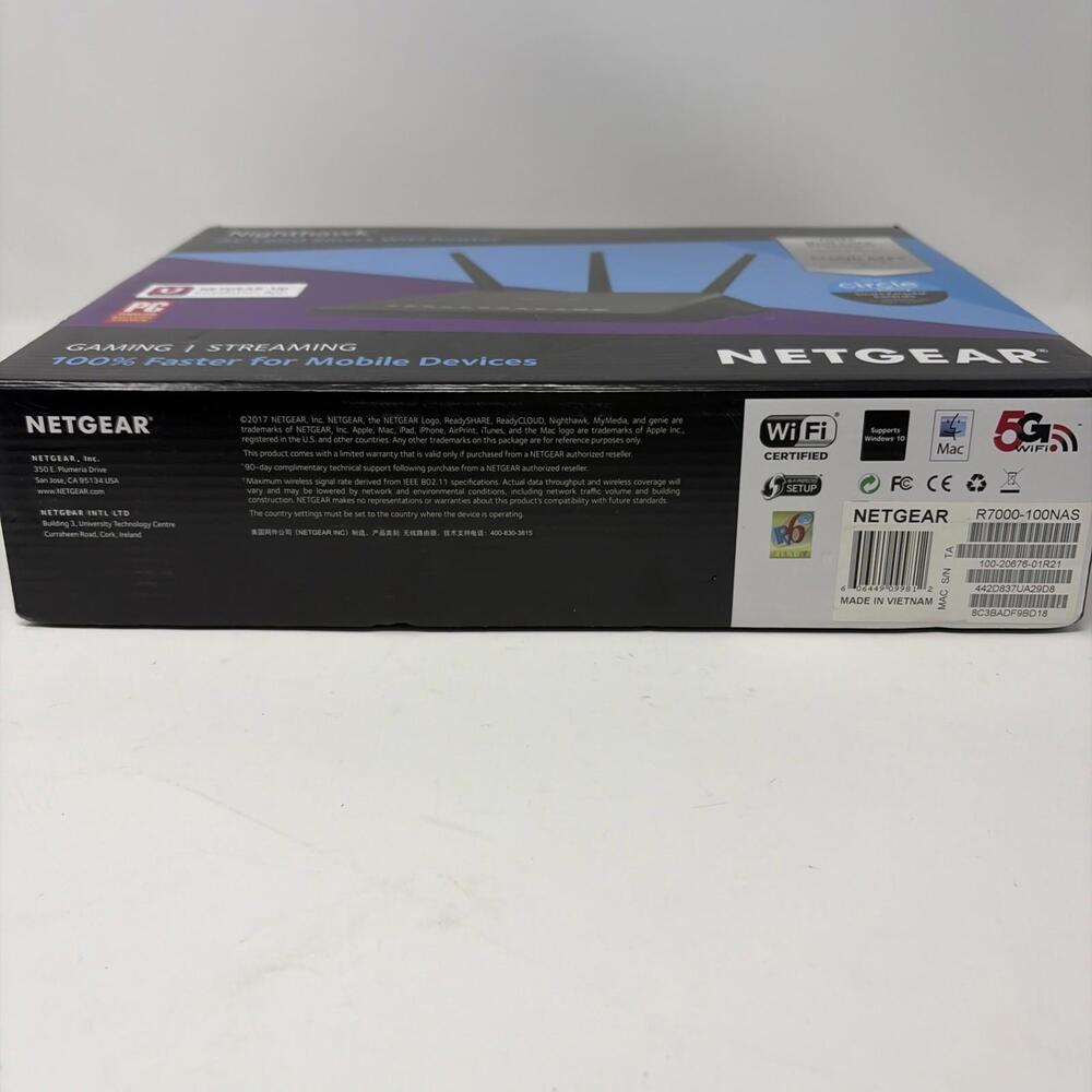 NETGEAR Nighthawk R7000 AC1900 Smart WiFi Router Complete - Picture 7 of 9